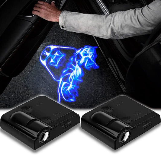 2Pcs 3D Magnetic Car Door Step LED Welcome Logo Shadow Ghost Light Projector Lamp Fits All Car Models (Helmet1) by