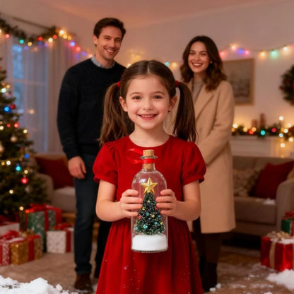 Christmas Tree Message in a Bottle, Record a Message Christmas Tree with Playback Cork, Recordable Christmas Ornament for Unique Home Xmas Festive Party (2Pcs Mix)