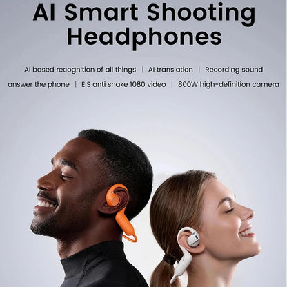 AI Smart Headphones 8MP Camera 4K HD Video Recording HIFI Riding Earphone Translation Chatgpt Bluetooth Call Headset