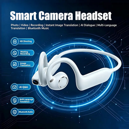 AI Smart Headphones 8MP Camera 4K HD Video Recording HIFI Riding Earphone Translation Chatgpt Bluetooth Call Headset